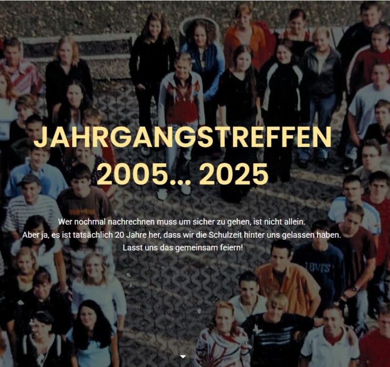 Eintritt + Buffet zum Jahrgangstreffen am 27.09.